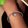 Mother'S Day Double Love Brand Pendant Retro Beaded Diy Bracelet Accessories S925 Sterling Silver Jewelry