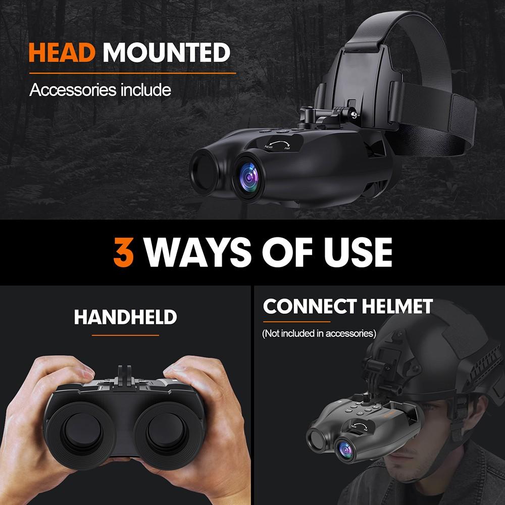 GTMEDIA N4 Night Vision Binoculars, 1.54-inch HD Screen, 1920*1080 30FPS, 5x Zoom, 7 Levels IR, 300m Night Vision, 2000mAh Battery