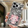 Phone Case: 2D flat suitable for iPhone 18 17 16 15 14 13 Pro, transparent four corner protective case, cute pink little sheep, Christmas and Hallowee