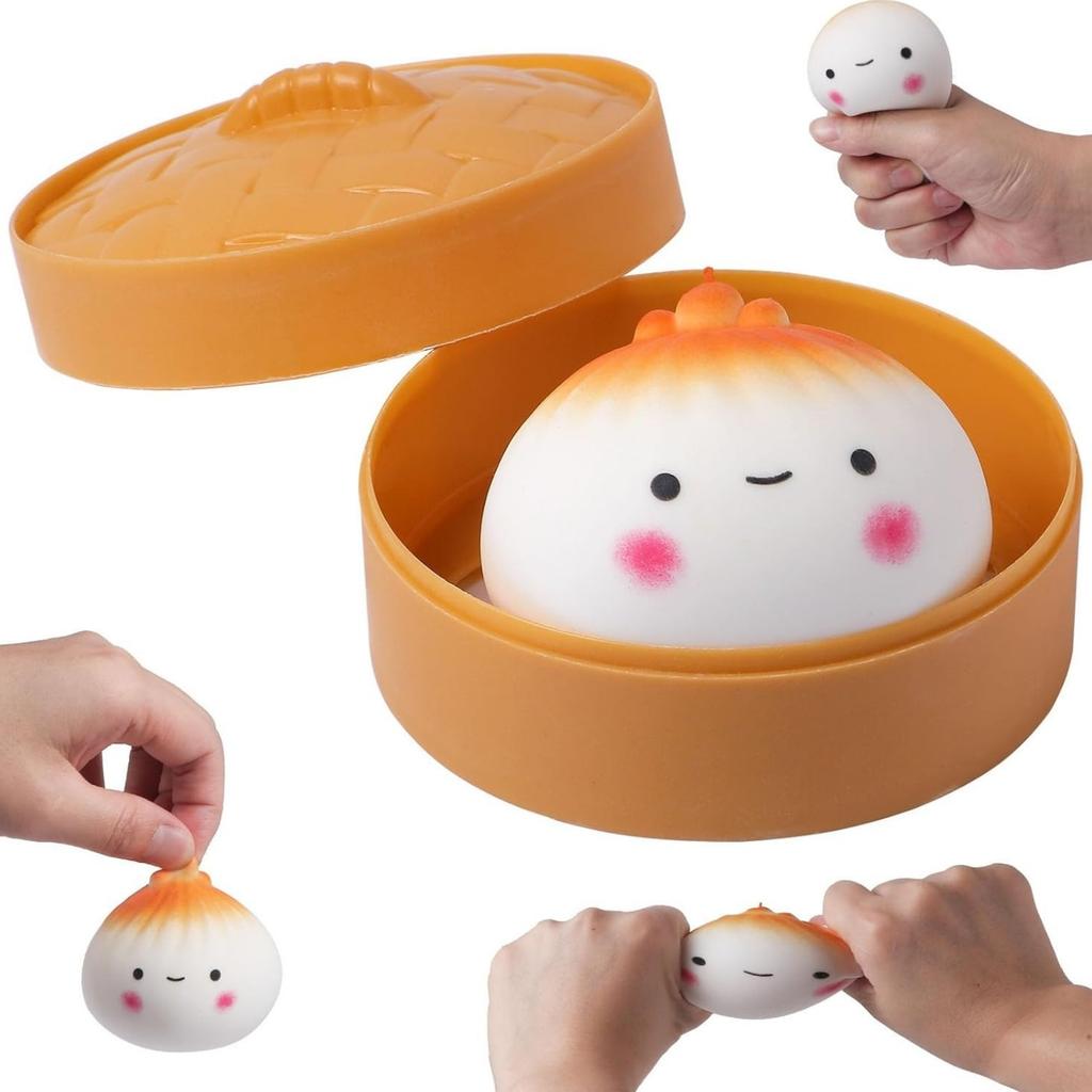 Toys Squishy Dumpling Stress Ball for Adults Squeeze Dough Ball Stress Relief Toy Stretchy Fidget Sensory for ADHD Kids