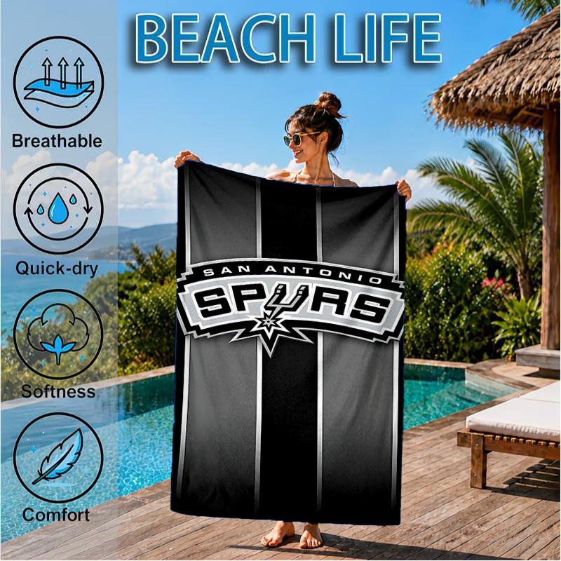 Antonio Spurs Logo Beach Towel, Microfiber Beach Towel, Perfect For Pool, Beach, Travel, Home Decor Beach Party Fan gifts