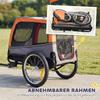 Foldable Bicycle Trailer For Small And Medium Sized Dogs Up To 20 Kg With Safety Reflectors Orange
