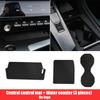 For Peugeot 408  2024 Leather carbon fiber pattern interior door slot pad dustproof pad central control water cup slot pad