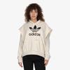 adidas Толстовка с капюшоном Originals с логотипом и буквами-трилистниками, бежевая, с завязками, женская, IC5592