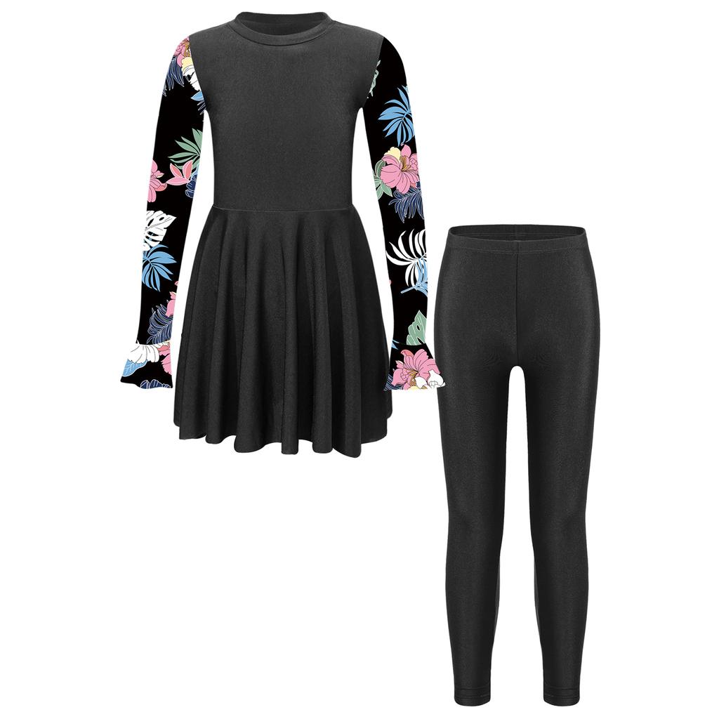 Girls Muslim Swimsuit Islamic Swimwear Hijab Burkini Kids Full Cover Swimwear Sunsuit Swimwear