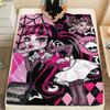 Draculaura black Printed Flannel Blanket, soft throw for bedroom sofa, washable, fan merchandise, great gift.