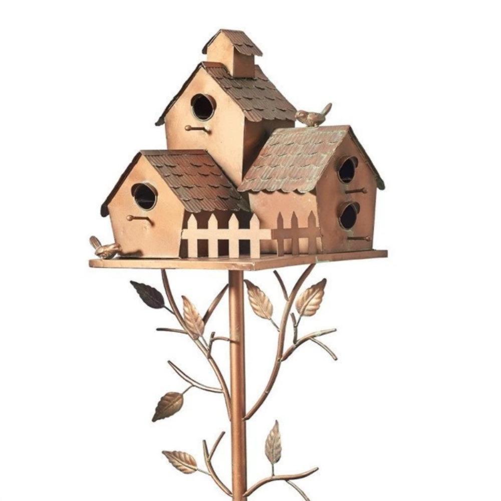 Bird House,Birdhouse Garden Stakes with Pole for Hummingbirds,Metal Birdhouse Decoration Bird Houses
