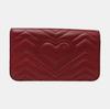 [Pre-Owned] GG Marmont Red Leather Quilted Wave Crossbody Bag With Gold Hardware And Detachable Shoulder Strap - Very Good #1JUKM0V