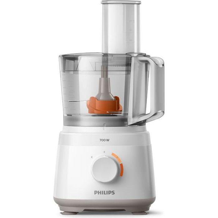 Philips Daily HR7320/00 Многофункциональный робот, 700 Вт, 19 функций, 2 скорости, диск из нержавеющей стали 2 в 1, чаша 1,5 л, белый