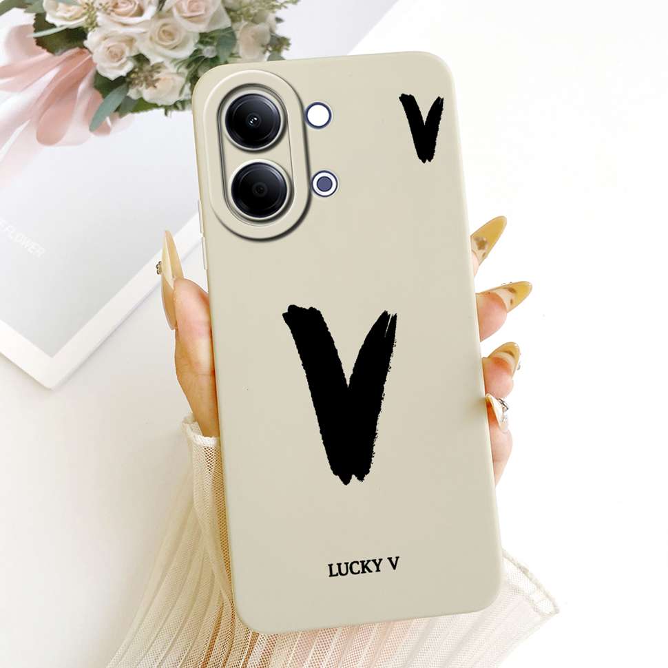 For vivo Y05 4G Case Fashion Simple Letters A-Z Silicone Back Cover For Vivo Y11D VIVO Y05 4G Bumper Phone Cases Shockproof