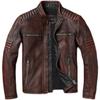 Chinese Size Real Cow Leather Jacket Men Motorcycle Jackets Genuine Cowhide Leather Vintage Men's Leather Coat Biker Clothing