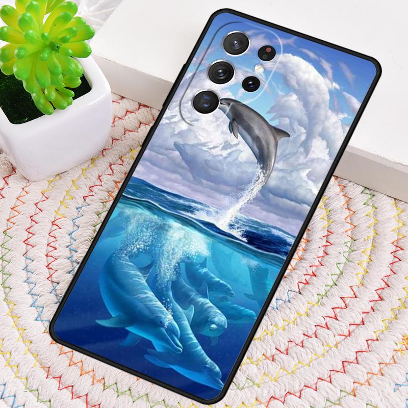 Силиконовый чехол для телефона Samsung Galaxy note 10 pro S26 S25 S24 S23 S22 S21 Plus Ultra с изображением танцующего и прыгающего дельфина в океане Capa Cover