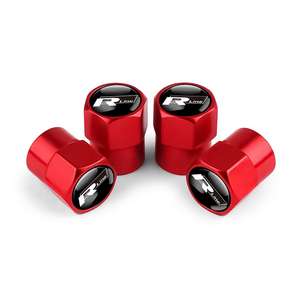 T264PCS Metal Car Wheel Tire Valve Caps Stem Cover Car Accessories For Volkswagen GTI Polo Golf Passat Scirocco Jetta Touareg RLINE