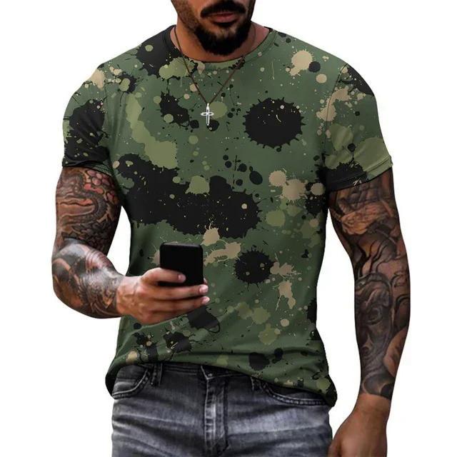 2026 Summer Camouflage T Shirt Men Women 3D Printed Streetwear Oversized Short Sleeve O Neck Fashion Tee Tops Unisex Clothing