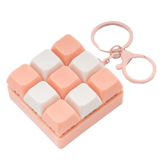 Yousheng 9-Keys Fidget Keyboard Keychain Stress Anxiety Relief Keyboard Clicker Keychain Portable Decompression Button Sensory Toy