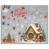 Snowflake Decals for Glass Christmas Window Clings, Snowy Village House Xmas Tree Squirrel Rabbit Creative Gifts Sticker, Double-Sided Static