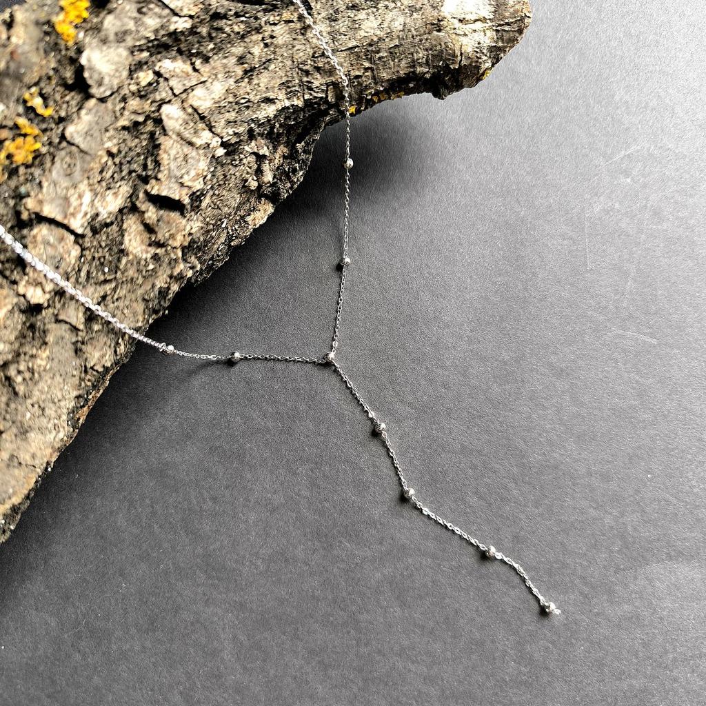 Серебряное колье с без камней, вес изделия 2,84 гр (2159216)