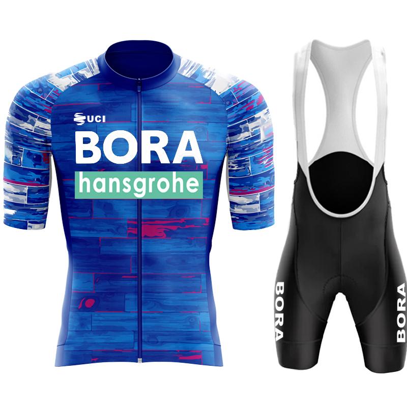 Мужская одежда для велоспорта 2026 Летняя одежда Мужская UCI BORA Велосипедный джерси Комплект Спортивная Дорожный велосипед Форма Велосипедные шорты с лямками Штаны Mtb Блузка
