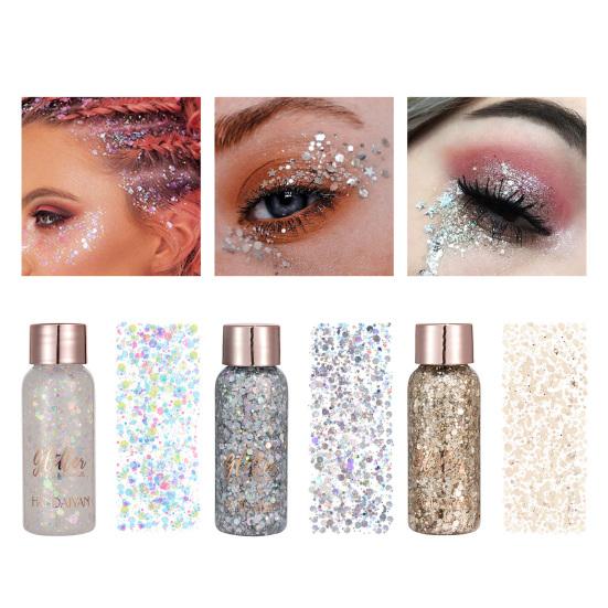 1 Set 32ml Eye Shadow Shining Glitter Waterproof High Light Flash Metal Long-lasting Big Sequins Cosmetic Eye Shadows for Party