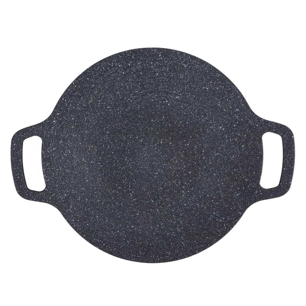 Корейская сковорода-гриль с антипригарным покрытием, 6 слоев, круглая решетка для барбекю для готовки в помещении и на открытом воздухе, черная