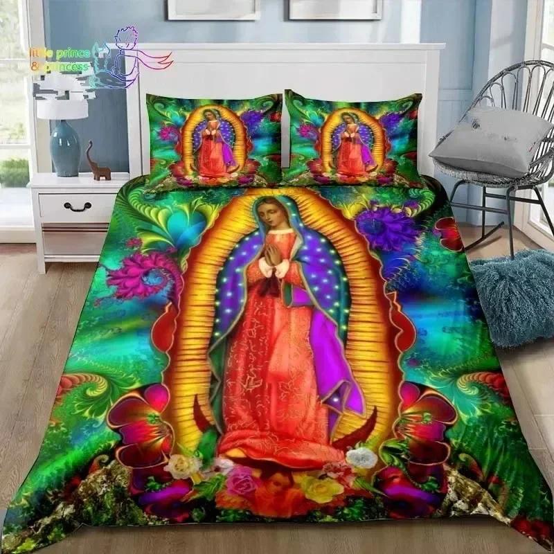 Luxury New 3D Print Virgin Mary Godress Blessing Bedding Set Single Twin Full Queen King Size Bed Set Adult Kid Bedroom