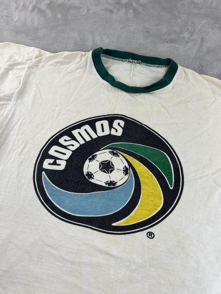Винтажная футболка New York Cosmos 80-х Мужская РАЗМЕР S NASL Футбол Ринггер Пеле Беккенбауэр Унисекс Футболка