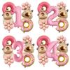 Украшение для вечеринки с пончиками, воздушный шар, воздушный шар на первый день рождения ребенка, набор воздушных шаров из алюминиевой фольги с капибарой