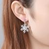 Silver Christmas Snowflakes Earrings Light Luxury Zircon Dangle Earrings  Women