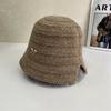 Autumn and Winter Gentle and Fresh Knitted Metal Standard Basin Hat Rear Opening Versatile Simple Bucket Hat Women