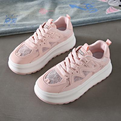 CRLAYDK женские кружевные летние дышащие туфли на платформе модные прогулочные кроссовки для скейтбординга увеличивающие рост повседневные теннисные туфли на шнуровке