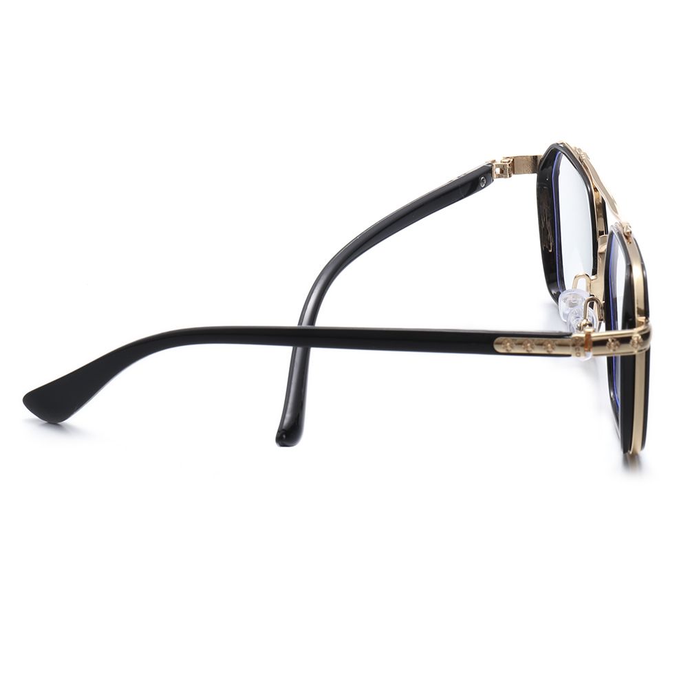 Retro UV Protection Double frame Eyeglasses Anti Blue Light Reading Glasses Flat Mirror Eyewear