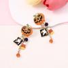 Personality Collarbone Chain Dripping Oil Vintage Earring Cute Pumpkin Ghost Necklace  Women