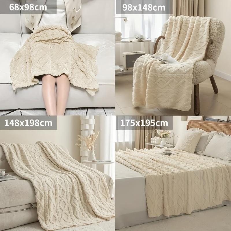 Blanket Comfortable Soft 3D Fashionable Design Plush Thick Warm Blanket, Soft Warm Plush Air Conditioning Blanket Flannel Throw Blanket