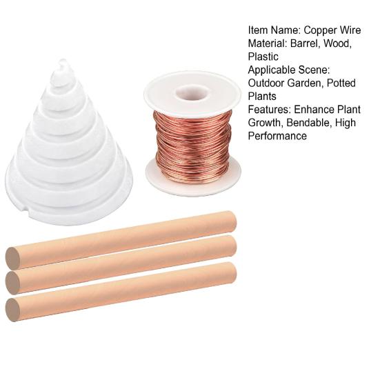 Pure Copper Wire Electroculture Gardening Set Enhance Plant Growth Coil Winding Jig for Indoor And Outdoor Gardens ADM