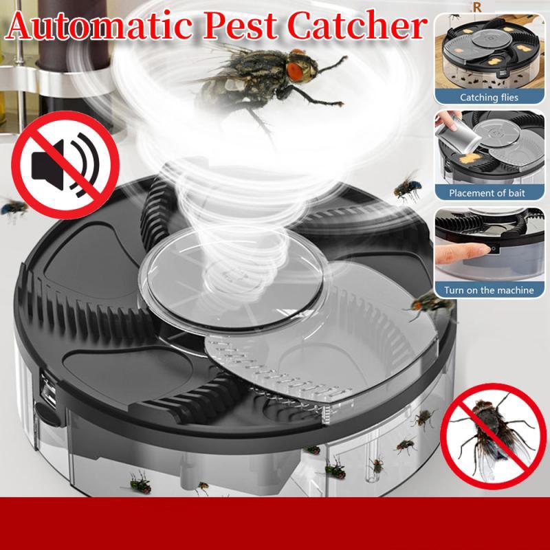 Автоматическая ловушка для мух с зарядкой от USB-порта Физическая ловушка для мух Кухонная мухоловка Тихая ловушка для вредителей Отпугивание насекомых