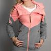 2021 Women Fashion Hooded Zipper Sweatshirt Jacket Coat Pink Blue Winter Autumn Spring Female Hoodies Sweat Polerones