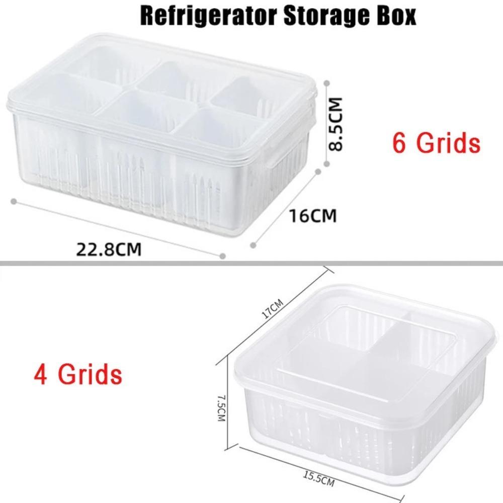 Four/Six Grids Onion Ginger Storage Container Transparent Food Fresh-keeping Holder Kitchen