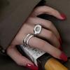 Stainless Steel Simple Hollow Rings for Women Geometric Fashion Smiple Open Handmade Allergy Party Jewelry Gifts New
