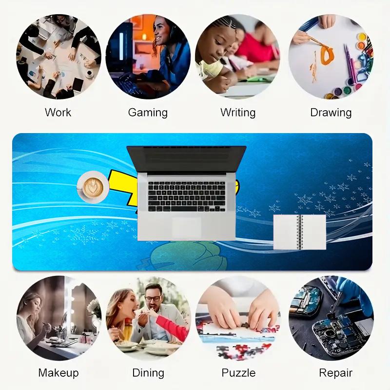 Pikachu Art Xl Gaming Mouse Pad Nonslip Rubber Base Stitched Edge Waterproof Desk Mat For Pc Laptop Gamer Office Computer Accessories C929938