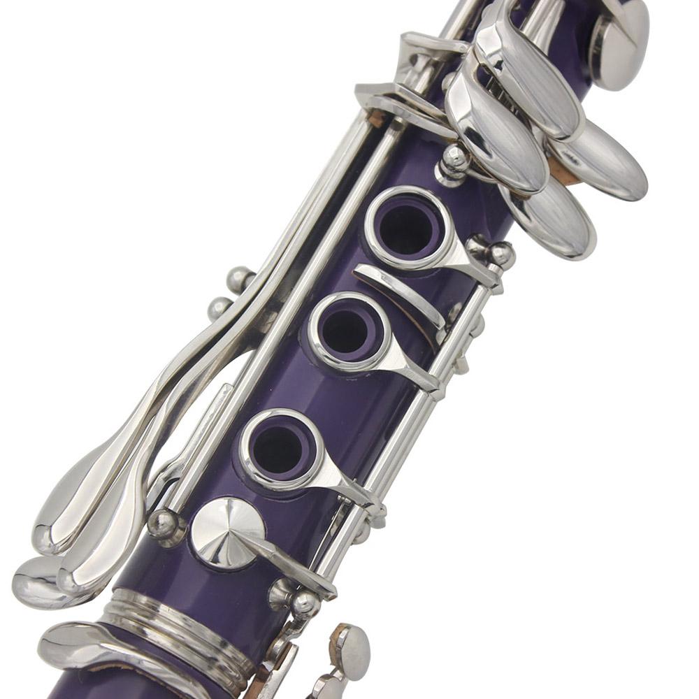 Clarinet ABS 17 Key bB Flat Soprano Binocular Clarinet with Cleaning Cloth Gloves 10 s Screwdriver Case Instrument