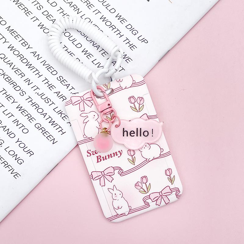 Чехол с мультяшным принтом, идентификационная бирка, чехол для рабочей карты с эластичным ремешком на запястье, держатель для бейджа, чехол для деловой карты доступа