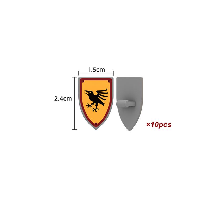 MOC Medieval Building Blocks Soldier Figures Weapons Accessories Armor Shield Flag Transport Ox Horse Mini Brick Toy Gift X010