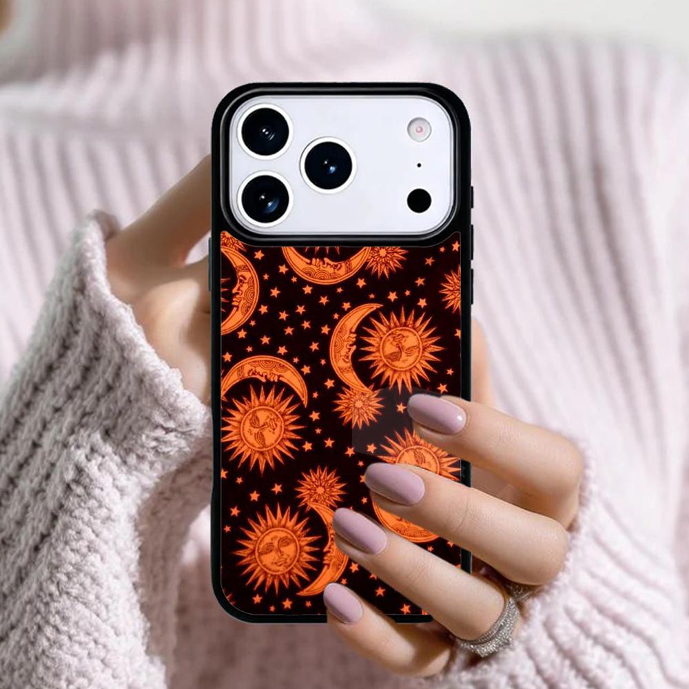 Celestial Mosaic Sun Moon Phone Case For Apple iPhone 17 Air 16E 15 14 Plus 13 12 11 Pro Max Mini Funda Cover