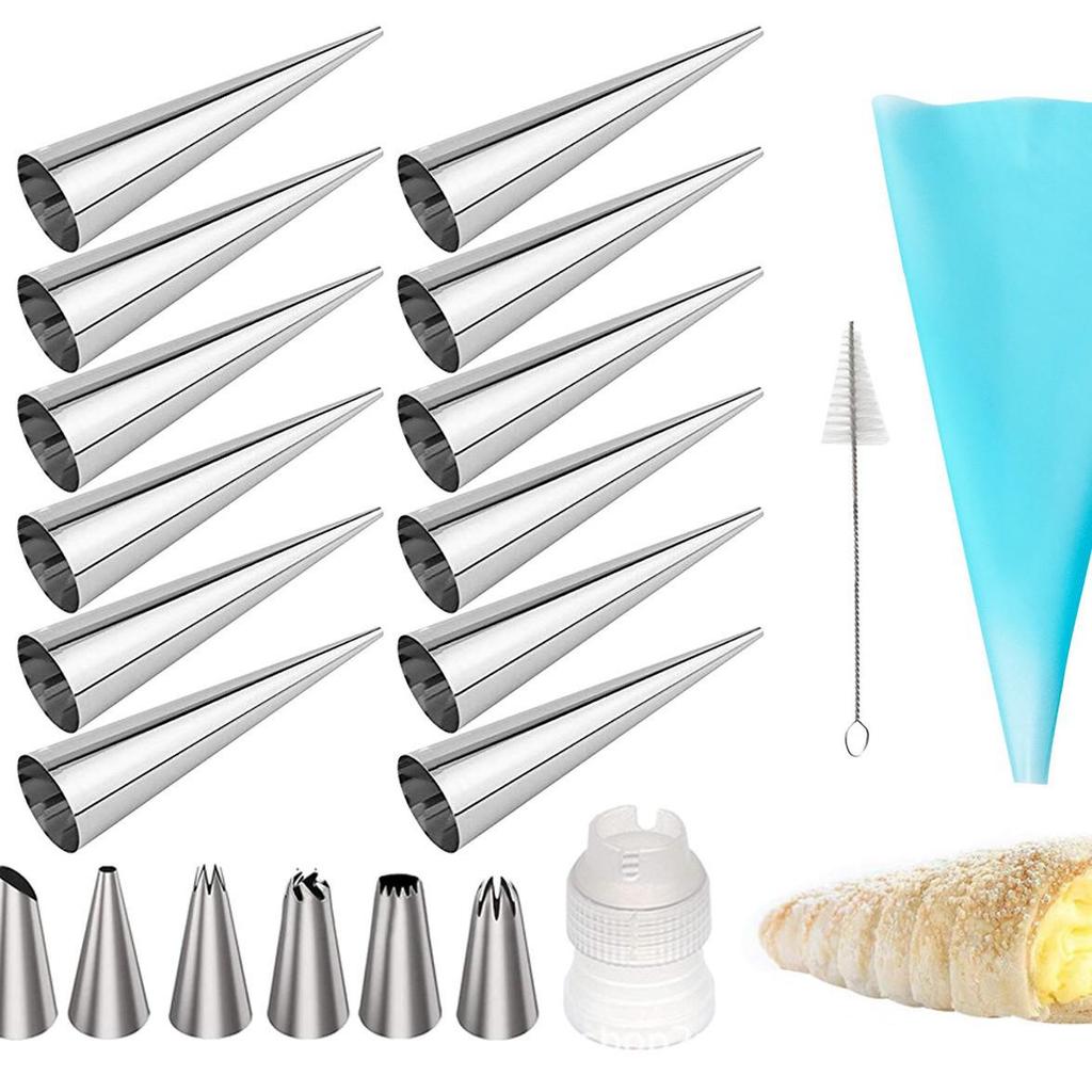 Stainless Steel Croissant and Pastry Molds - Cream Horn Baking Cones