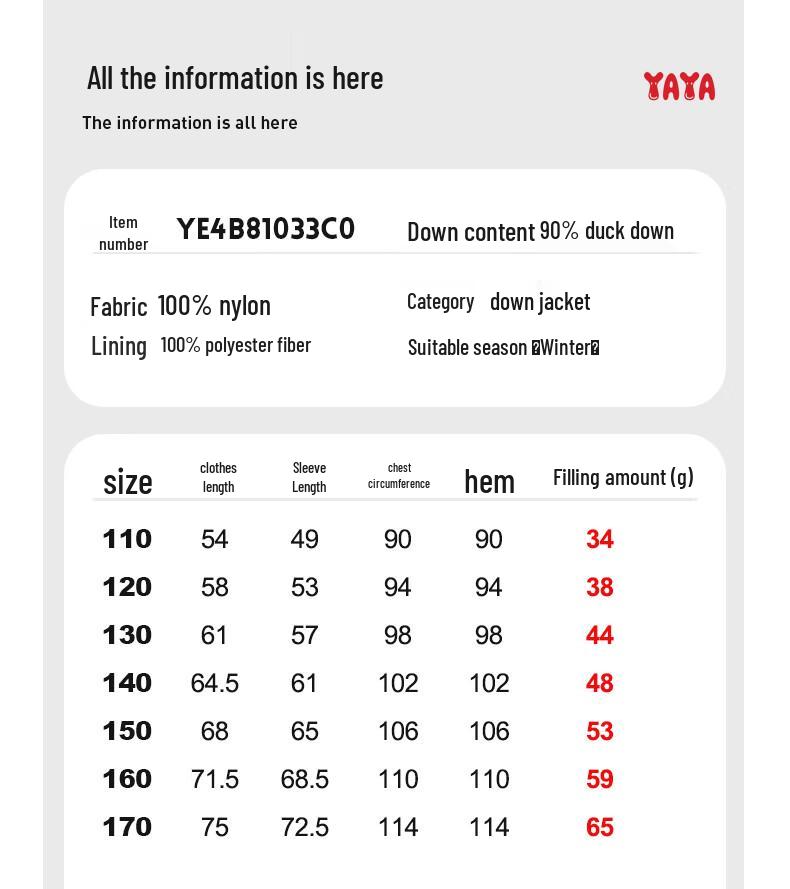 YAYA Kids' 3-in-1 Windproof Down Jacket