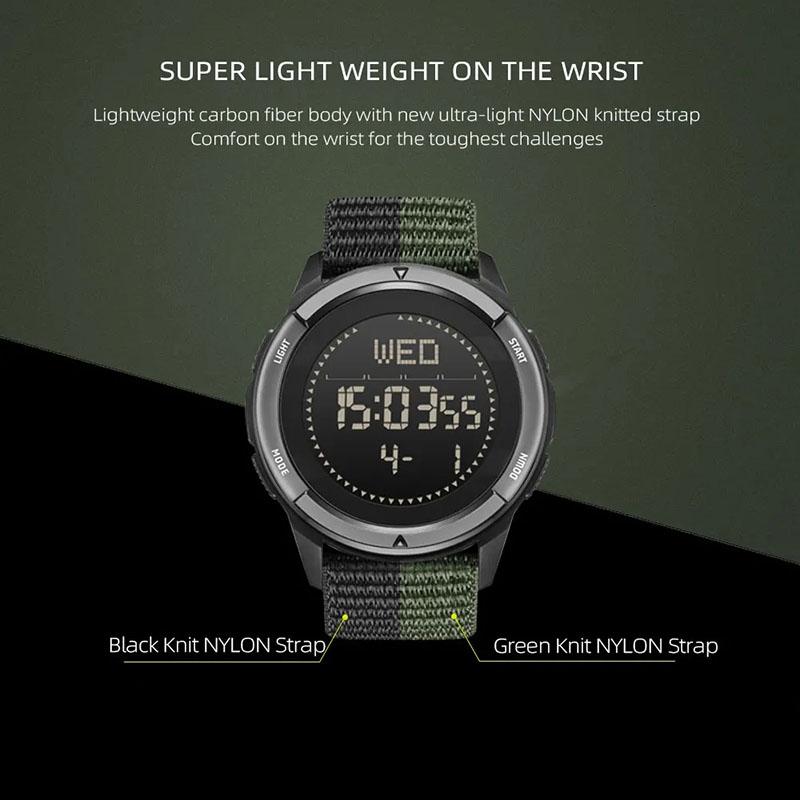 NORTH EDGE ALPS Мужские цифровые часы из углеродного волокна Shock Militray Спортивные супер легкие уличные компасы Водонепроницаемые наручные часы 50 м