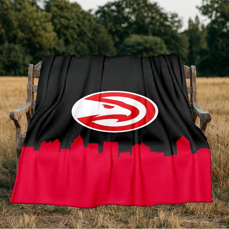 Hawks Basketball Blanket Flannel Throw for Sofa, Indoor, Camping, Living Room, Office, Chair, And Bed Soft Birthday Gift