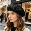 Женская беретка, Беретка из марли с ажурным дизайном, Однотонный универсальный головной убор для пеших прогулок, Выездов на природу, Путешествий, Покупок и Повседневной носки