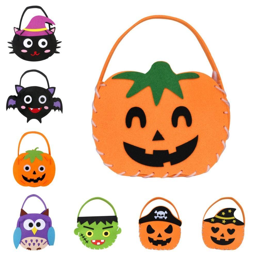 Trick Or Treat Halloween Candy Bag Halloween Decoration Gift Basket Party Halloween Bag For Kids