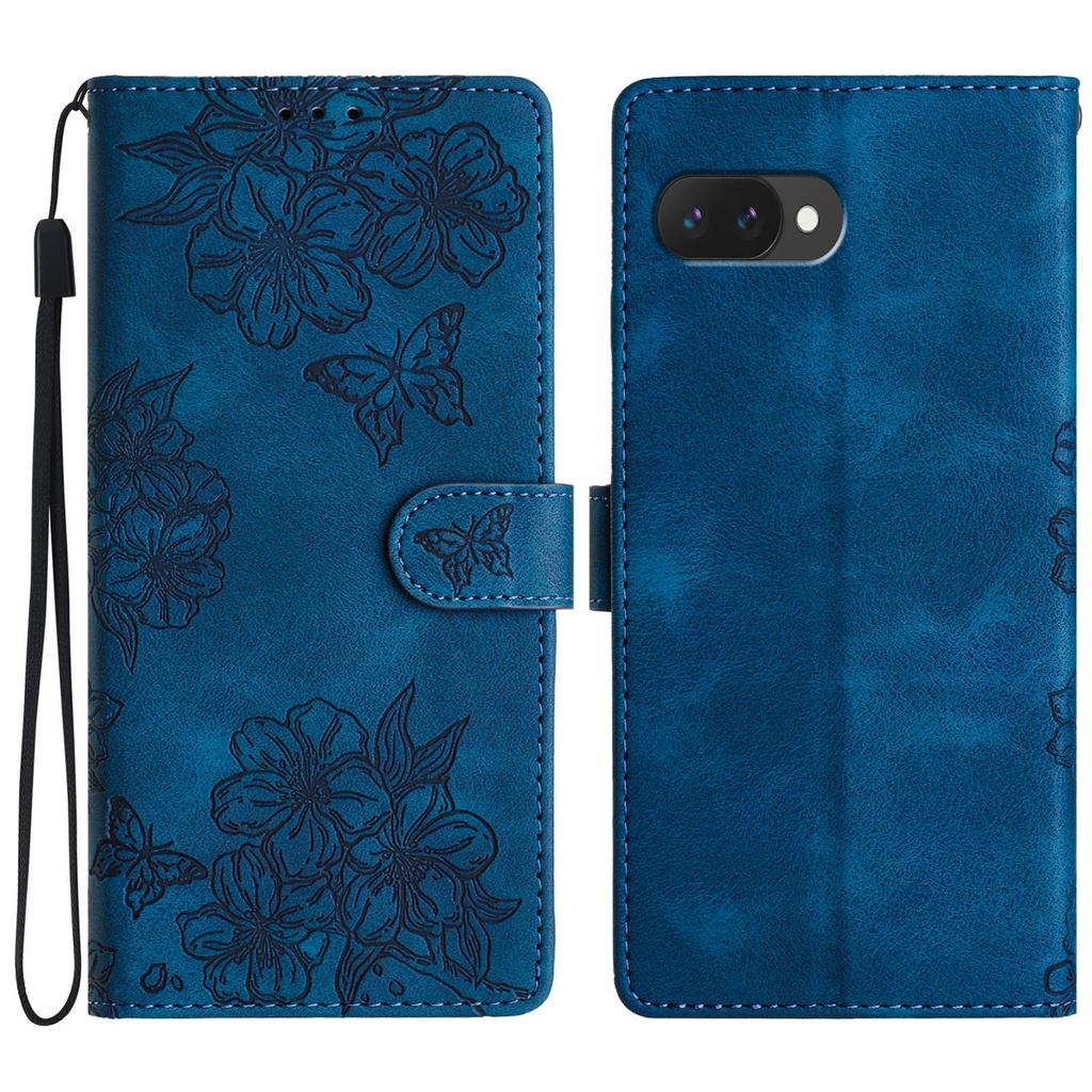 Для Google Pixel 9a чехол бабочка цветок узор кожаный чехол для телефона Skin-Touch